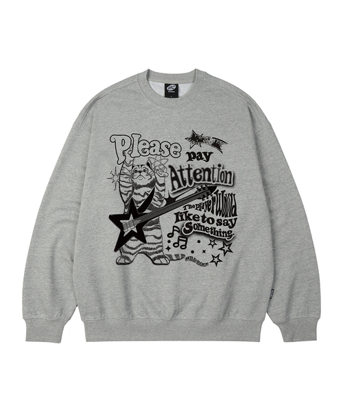 WILDROCK(ワイルドロック)の「ロックンロールニャンオーバーサイズスウェット_9 COL(スウェット・メンズ・ブラック/ベージュ/ネイビー/ブラウン/ピンク/ブルー/アイボリー/ダークグレー/チャコール・MEDIUM/LARGE/SMALL)」の3枚目の写真