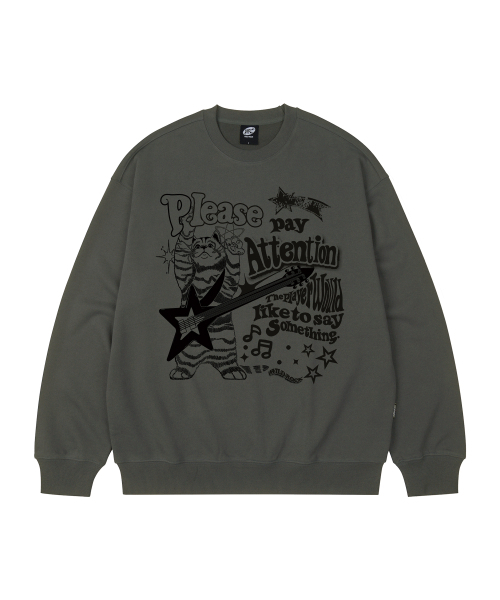 WILDROCK(ワイルドロック)の「ロックンロールニャンオーバーサイズスウェット_9 COL(スウェット・メンズ・ブラック/ベージュ/ネイビー/ブラウン/ピンク/ブルー/アイボリー/ダークグレー/チャコール・MEDIUM/LARGE/SMALL)」の11枚目の写真