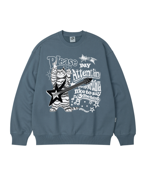 WILDROCK(ワイルドロック)の「ロックンロールニャンオーバーサイズスウェット_9 COL(スウェット・メンズ・ブラック/ベージュ/ネイビー/ブラウン/ピンク/ブルー/アイボリー/ダークグレー/チャコール・MEDIUM/LARGE/SMALL)」の12枚目の写真