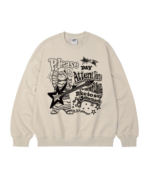 WILDROCK(ワイルドロック)の「ロックンロールニャンオーバーサイズスウェット_9 COL(スウェット・メンズ・ブラック/ベージュ/ネイビー/ブラウン/ピンク/ブルー/アイボリー/ダークグレー/チャコール・MEDIUM/LARGE/SMALL)」の15枚目の写真
