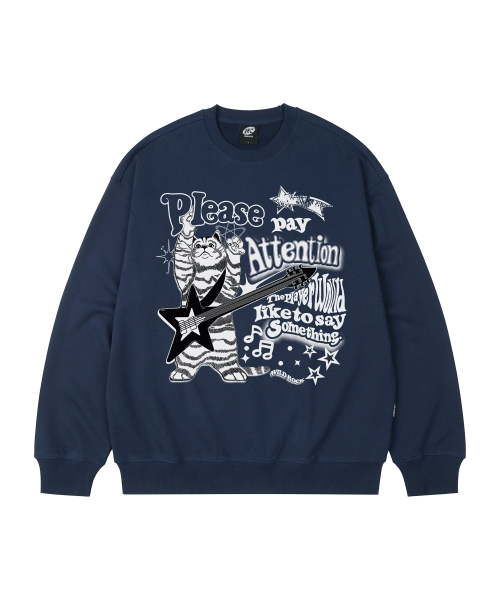WILDROCK(ワイルドロック)の「ロックンロールニャンオーバーサイズスウェット_9 COL(スウェット・メンズ・ブラック/ベージュ/ネイビー/ブラウン/ピンク/ブルー/アイボリー/ダークグレー/チャコール・MEDIUM/LARGE/SMALL)」の16枚目の写真