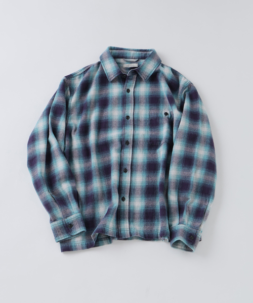 JOURNAL STANDARD relume（ジャーナルスタンダード　レリューム）の「USAコットン ネル オンブレチェック シャツ（シャツ/ブラウス・メンズ・ブラック/イエロー/ブルー系その他・LARGE/MEDIUM）」の2枚目の写真