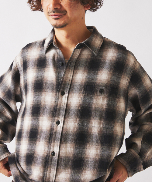 JOURNAL STANDARD relume（ジャーナルスタンダード　レリューム）の「USAコットン ネル オンブレチェック シャツ（シャツ/ブラウス・メンズ・ブラック/イエロー/ブルー系その他・LARGE/MEDIUM）」の10枚目の写真