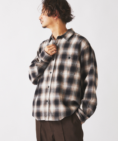 JOURNAL STANDARD relume（ジャーナルスタンダード　レリューム）の「USAコットン ネル オンブレチェック シャツ（シャツ/ブラウス・メンズ・ブラック/イエロー/ブルー系その他・LARGE/MEDIUM）」の11枚目の写真