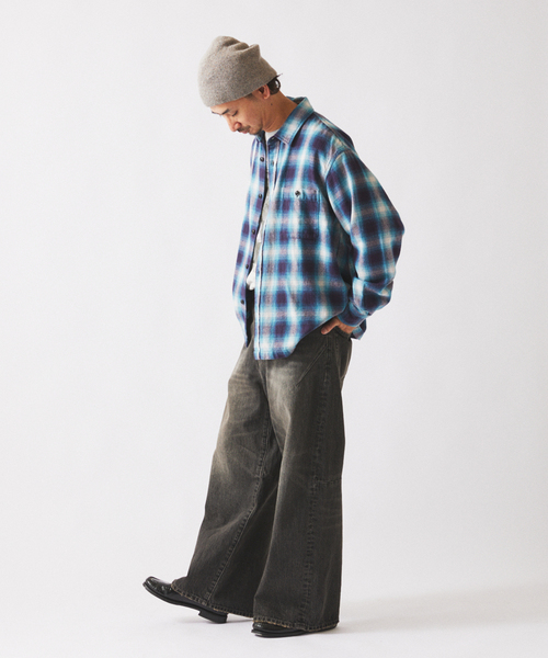 JOURNAL STANDARD relume（ジャーナルスタンダード　レリューム）の「USAコットン ネル オンブレチェック シャツ（シャツ/ブラウス・メンズ・ブラック/イエロー/ブルー系その他・LARGE/MEDIUM）」の13枚目の写真