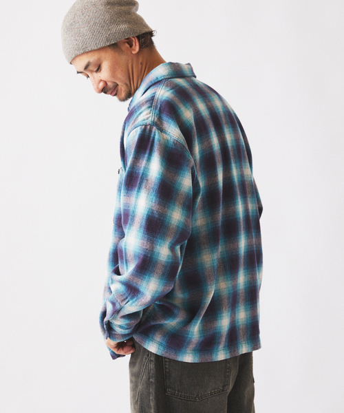 JOURNAL STANDARD relume（ジャーナルスタンダード　レリューム）の「USAコットン ネル オンブレチェック シャツ（シャツ/ブラウス・メンズ・ブラック/イエロー/ブルー系その他・LARGE/MEDIUM）」の19枚目の写真