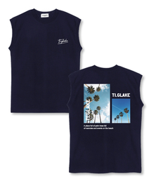 ファムツリーフル オーバーサイズ ノースリーブTシャツ ネイビー