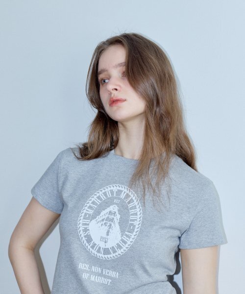 MARROT（マロット）の「フレンチクロップTシャツ_グレー（Tシャツ/カットソー・レディース・その他・FREE）」の4枚目の写真