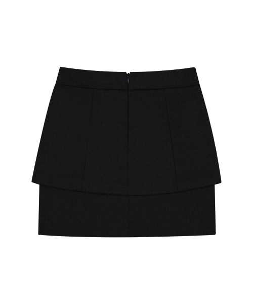 HYEYEONG KIM(ヘヨン キム)の「ウールレイヤードミディスカート-ブラック(スカート・レディース・ブラック・SMALL/MEDIUM/LARGE)」の2枚目の写真