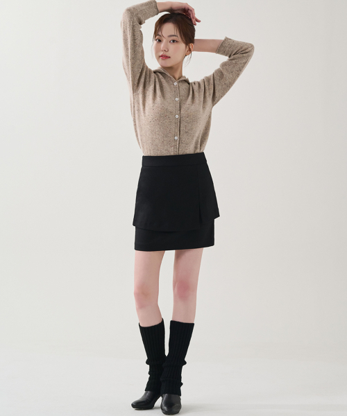 HYEYEONG KIM(ヘヨン キム)の「ウールレイヤードミディスカート-ブラック(スカート・レディース・ブラック・SMALL/MEDIUM/LARGE)」の3枚目の写真