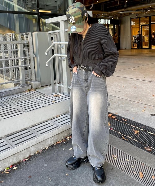 repipi armario（レピピ アルマリオ）の「ダメージニットZIPパーカー（ニット/セーター・キッズ・ライトグレー/ピンク/チャコールグレー・LARGE/SMALL/MEDIUM）」の14枚目の写真