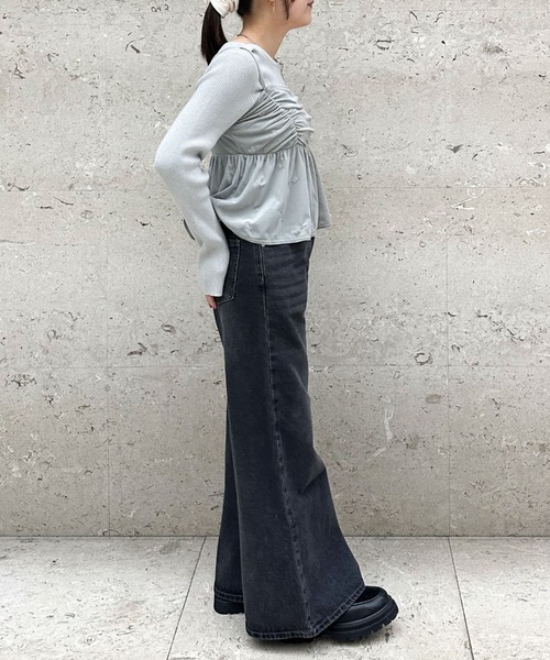 archives（アルシーヴ）の「ストレートフレアデニム（デニムパンツ・レディース・ブラック/ロイヤルブルー・SMALL/MEDIUM）」の9枚目の写真