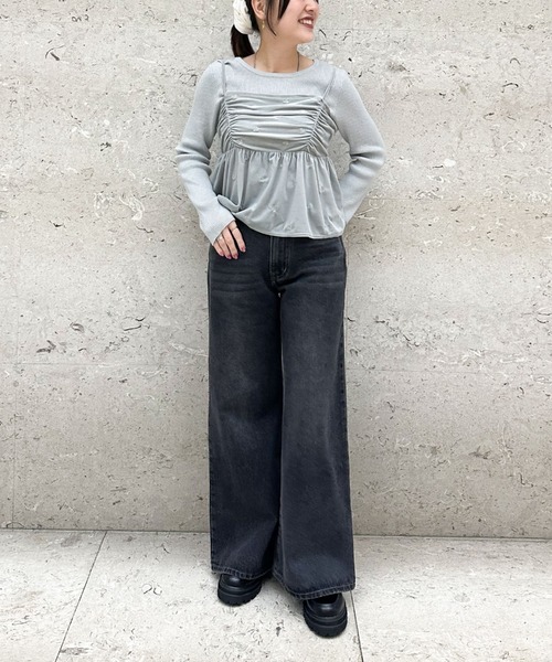 archives（アルシーヴ）の「ストレートフレアデニム（デニムパンツ・レディース・ブラック/ロイヤルブルー・SMALL/MEDIUM）」の8枚目の写真