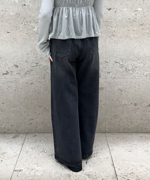 archives（アルシーヴ）の「ストレートフレアデニム（デニムパンツ・レディース・ブラック/ロイヤルブルー・SMALL/MEDIUM）」の7枚目の写真