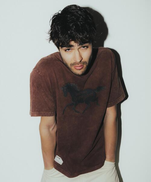 Schott(ショット)の「Schott/ショット/AMERICAN ORIGINAL HORSE T-SHIRT/アメリカンオリジナル ホース Tシャツ(Tシャツ/カットソー・メンズ・ブラック/ホワイト/ブラウン・M/L/XL/2XL)」の3枚目の写真