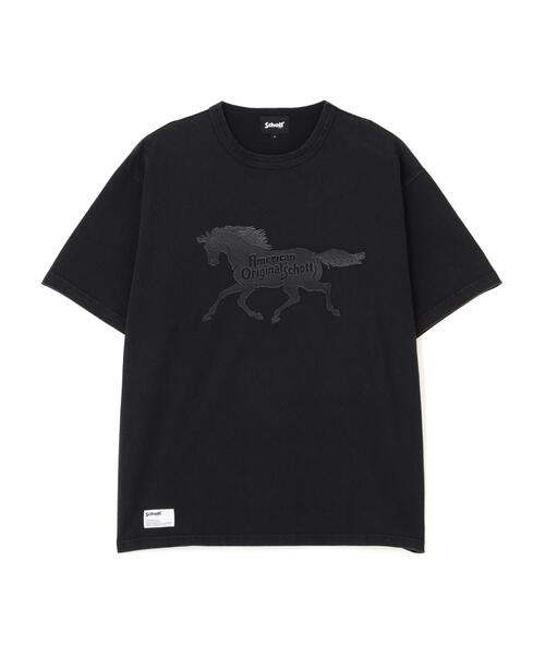 Schott(ショット)の「Schott/ショット/AMERICAN ORIGINAL HORSE T-SHIRT/アメリカンオリジナル ホース Tシャツ(Tシャツ/カットソー・メンズ・ブラック/ホワイト/ブラウン・M/L/XL/2XL)」の2枚目の写真