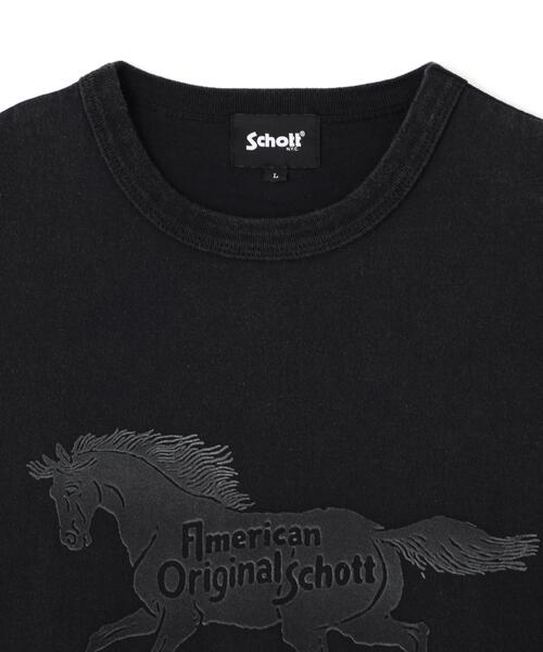 Schott(ショット)の「Schott/ショット/AMERICAN ORIGINAL HORSE T-SHIRT/アメリカンオリジナル ホース Tシャツ(Tシャツ/カットソー・メンズ・ブラック/ホワイト/ブラウン・M/L/XL/2XL)」の14枚目の写真