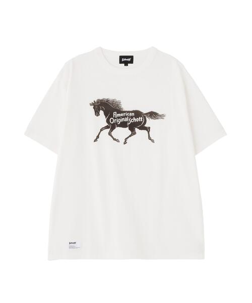 Schott(ショット)の「Schott/ショット/AMERICAN ORIGINAL HORSE T-SHIRT/アメリカンオリジナル ホース Tシャツ(Tシャツ/カットソー・メンズ・ブラック/ホワイト/ブラウン・M/L/XL/2XL)」の9枚目の写真