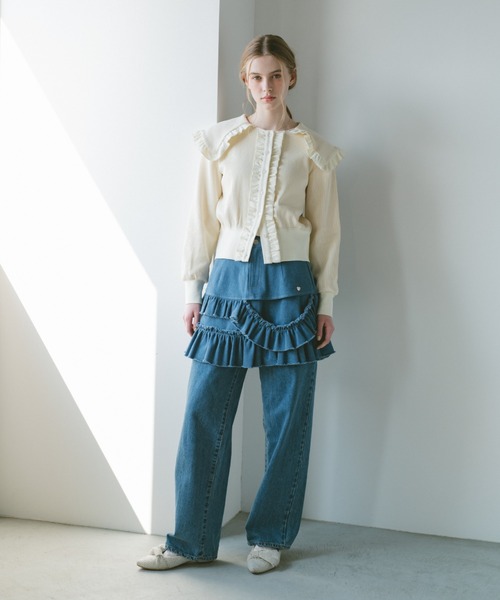 damage frill denim mini skirt / ダメージフリルデニムミニスカート