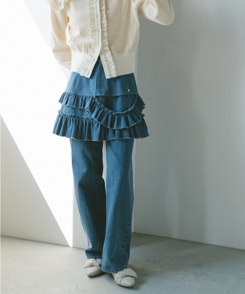 idem(イデム)の「damage frill denim mini skirt / ダメージフリルデニムミニスカート(スカート・レディース・ブルー/ネイビー・FREE)」の19枚目の写真