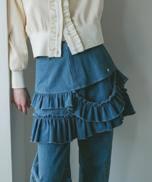 idem(イデム)の「damage frill denim mini skirt / ダメージフリルデニムミニスカート(スカート・レディース・ブルー/ネイビー・FREE)」の20枚目の写真
