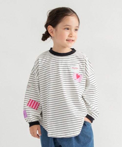 DRC branshes(ディーアールシーブランシェス)の「【WEB限定/DRC】ワッペン長袖Tシャツ(Tシャツ/カットソー・キッズ・チャコールグレー/オフホワイト/ピンク/ブルーグレー/その他・130/140/120/150/110/100)」の5枚目の写真