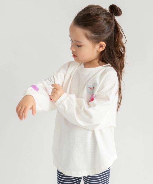 DRC branshes(ディーアールシーブランシェス)の「【WEB限定/DRC】ワッペン長袖Tシャツ(Tシャツ/カットソー・キッズ・チャコールグレー/オフホワイト/ピンク/ブルーグレー/その他・130/140/120/150/110/100)」の15枚目の写真