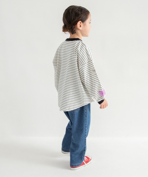 DRC branshes(ディーアールシーブランシェス)の「【WEB限定/DRC】ワッペン長袖Tシャツ(Tシャツ/カットソー・キッズ・チャコールグレー/オフホワイト/ピンク/ブルーグレー/その他・130/140/120/150/110/100)」の12枚目の写真