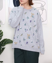 EMAGO 花刺繍タックプルオーバー