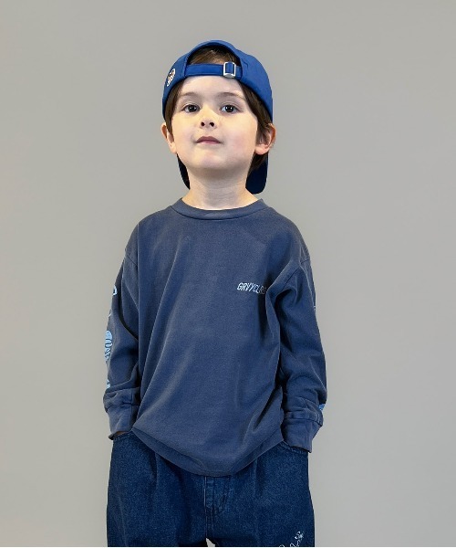 GROOVY COLORS（グルービーカラーズ）の「Over-dyed Long Sleeve Tee（Tシャツ/カットソー・キッズ・ネイビー・135/145）」の5枚目の写真