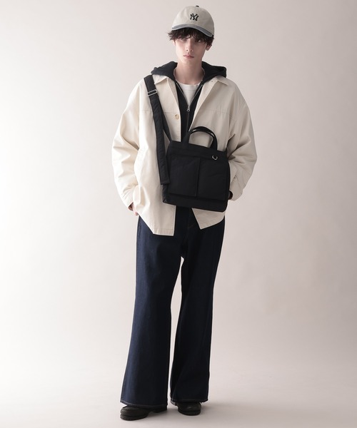 RAGEBLUE（レイジブルー）の「2WAY DOUBLE POCKET SHOLDER BAG / ダブルポケットショルダーバッグ（ショルダーバッグ・メンズ・ブラック系その他/カーキ/ブラック・ONE SIZE）」の4枚目の写真