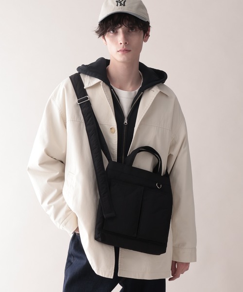 RAGEBLUE（レイジブルー）の「2WAY DOUBLE POCKET SHOLDER BAG / ダブルポケットショルダーバッグ（ショルダーバッグ・メンズ・ブラック系その他/カーキ/ブラック・ONE SIZE）」の5枚目の写真