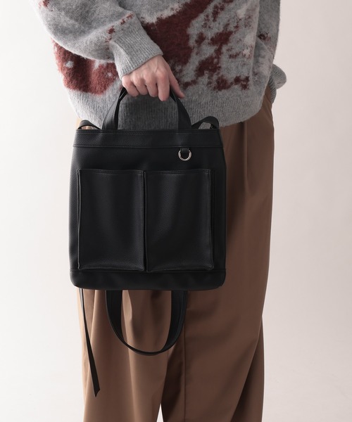 RAGEBLUE（レイジブルー）の「2WAY DOUBLE POCKET SHOLDER BAG / ダブルポケットショルダーバッグ（ショルダーバッグ・メンズ・ブラック系その他/カーキ/ブラック・ONE SIZE）」の12枚目の写真