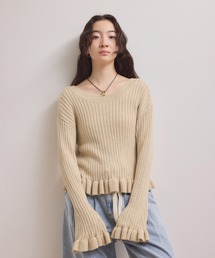 ADAM ET ROPE'（アダムエロペ）の「【WEB限定】2WAYフリルリブカーディガン（カーディガン/ボレロ）」