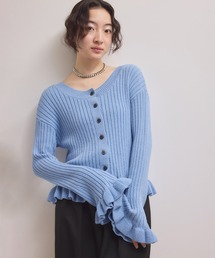 ADAM ET ROPE' | 【WEB限定】2WAYフリルリブカーディガン(カーディガン/ボレロ)