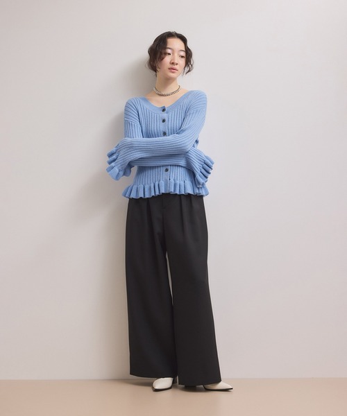 ADAM ET ROPE'（アダムエロペ）の「【WEB限定】2WAYフリルリブカーディガン（カーディガン/ボレロ・レディース・ブラック/ブルー系その他4/ホワイト系その他5・FREE）」の5枚目の写真