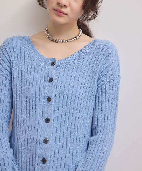 ADAM ET ROPE'（アダムエロペ）の「【WEB限定】2WAYフリルリブカーディガン（カーディガン/ボレロ・レディース・ブラック/ブルー系その他4/ホワイト系その他5・FREE）」の10枚目の写真