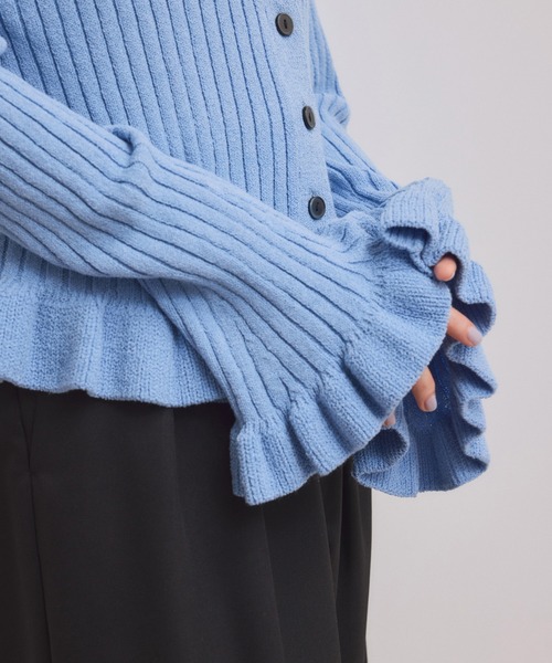 ADAM ET ROPE'（アダムエロペ）の「【WEB限定】2WAYフリルリブカーディガン（カーディガン/ボレロ・レディース・ブラック/ブルー系その他4/ホワイト系その他5・FREE）」の11枚目の写真