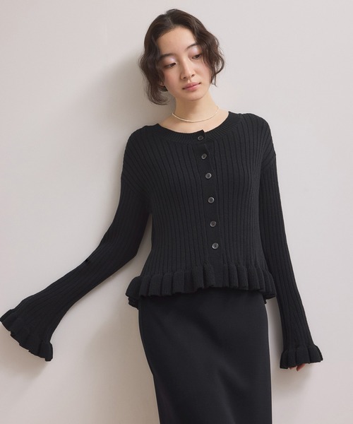 ADAM ET ROPE'（アダムエロペ）の「【WEB限定】2WAYフリルリブカーディガン（カーディガン/ボレロ・レディース・ブラック/ブルー系その他4/ホワイト系その他5・FREE）」の13枚目の写真