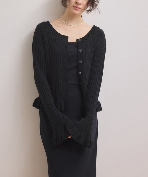 ADAM ET ROPE'（アダムエロペ）の「【WEB限定】2WAYフリルリブカーディガン（カーディガン/ボレロ・レディース・ブラック/ブルー系その他4/ホワイト系その他5・FREE）」の14枚目の写真