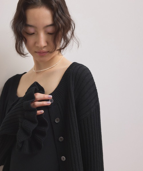ADAM ET ROPE'（アダムエロペ）の「【WEB限定】2WAYフリルリブカーディガン（カーディガン/ボレロ・レディース・ブラック/ブルー系その他4/ホワイト系その他5・FREE）」の15枚目の写真