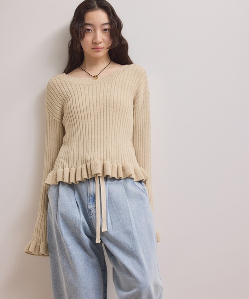 ADAM ET ROPE'（アダムエロペ）の「【WEB限定】2WAYフリルリブカーディガン（カーディガン/ボレロ・レディース・ブラック/ブルー系その他4/ホワイト系その他5・FREE）」の16枚目の写真