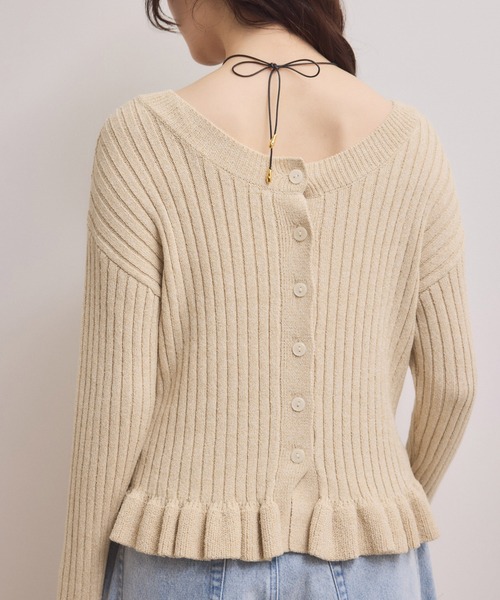 ADAM ET ROPE'（アダムエロペ）の「【WEB限定】2WAYフリルリブカーディガン（カーディガン/ボレロ・レディース・ブラック/ブルー系その他4/ホワイト系その他5・FREE）」の18枚目の写真