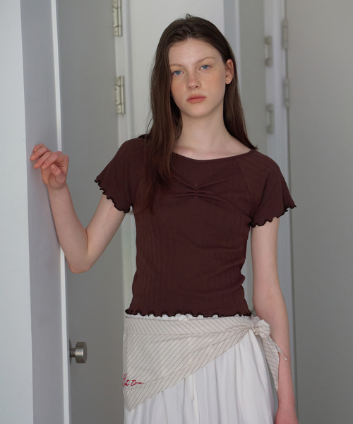 BUT'TON(ボッタン)の「Punching Lace T-Shirts (Brown)(Tシャツ/カットソー・レディース・その他・FREE)」の4枚目の写真