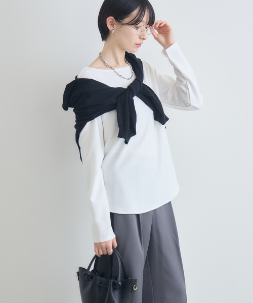 Paradise Picnic(パラダイスピクニック)の「cloche 天竺編みニットセット(ニット/セーター・レディース・ブラック/グレイッシュベージュ・FREE)」の9枚目の写真