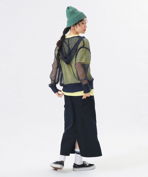 BEAMS BOY（ビームスボーイ）の「ビッグ メッシュ フーディー（パーカー・レディース・オフホワイト/ブラウン/ネイビー・ONE SIZE）」の18枚目の写真