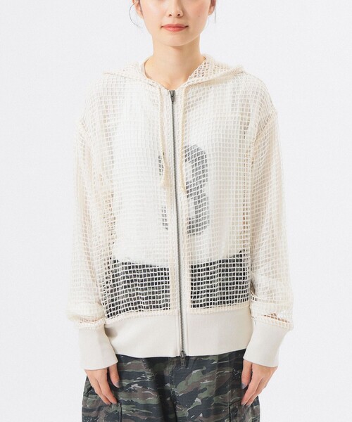 BEAMS BOY（ビームスボーイ）の「ビッグ メッシュ フーディー（パーカー・レディース・オフホワイト/ブラウン/ネイビー・ONE SIZE）」の22枚目の写真