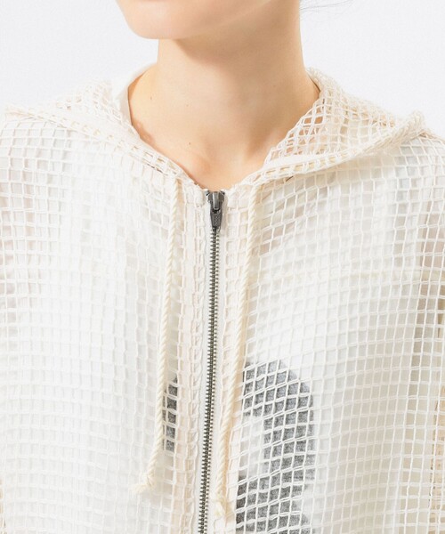 BEAMS BOY（ビームスボーイ）の「ビッグ メッシュ フーディー（パーカー・レディース・ネイビー/オフホワイト/ブラウン・ONE SIZE）」の16枚目の写真