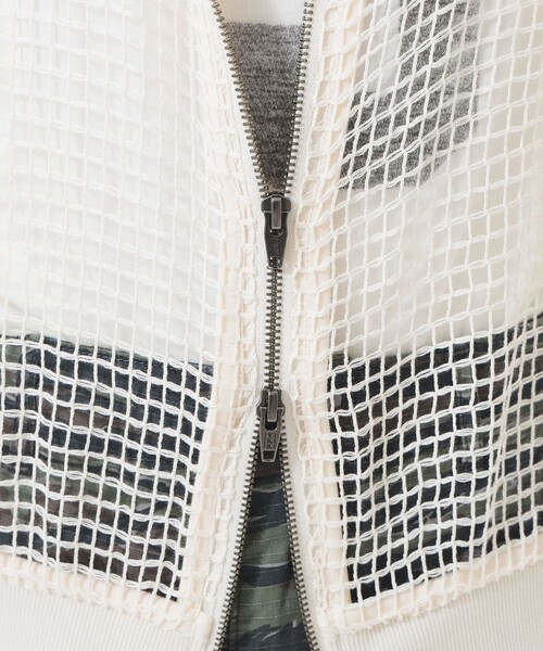 BEAMS BOY（ビームスボーイ）の「ビッグ メッシュ フーディー（パーカー・レディース・ネイビー/オフホワイト/ブラウン・ONE SIZE）」の15枚目の写真