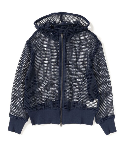 BEAMS BOY（ビームスボーイ）の「ビッグ メッシュ フーディー（パーカー・レディース・ネイビー/オフホワイト/ブラウン・ONE SIZE）」の11枚目の写真